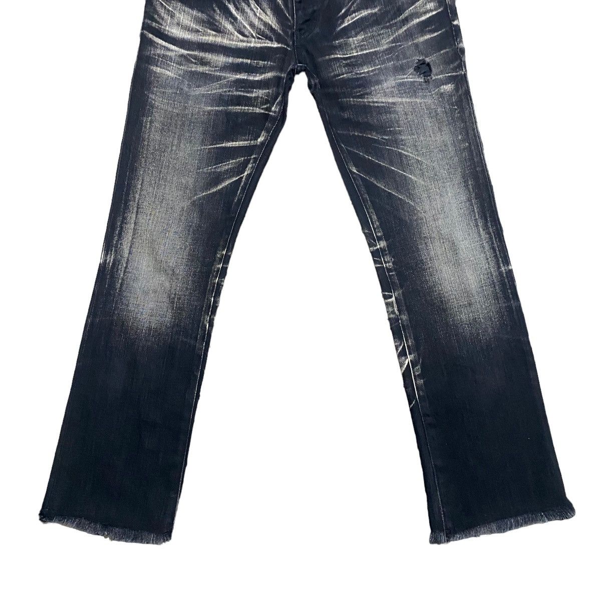 Tornado Mart Tornado Mart Clawmark Black Denim Cropped Jeans Distressed Size US 30 / EU 46 - 6 Thumbnail