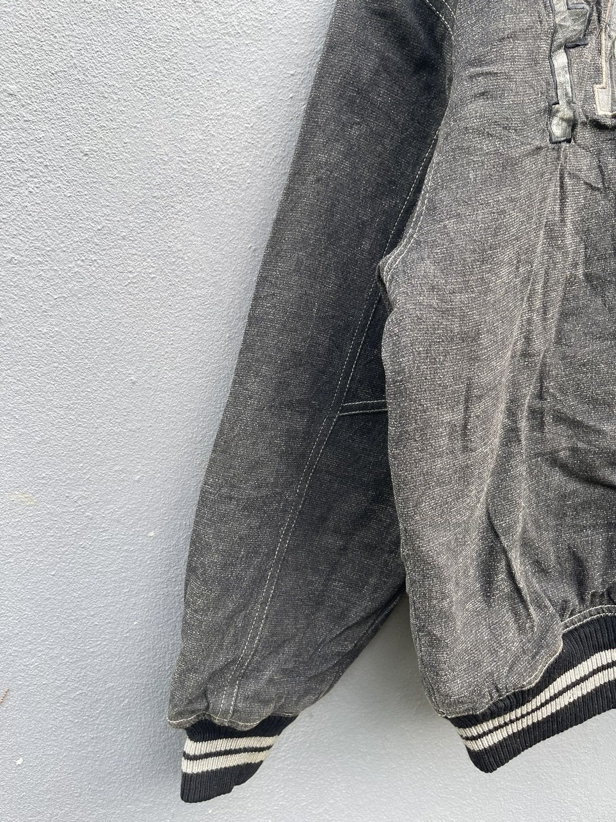 Japanese Brand × Vintage Jean Louis Fradet Vintage Denim Varsity Jacket - Size L Size US L / EU 52-54 / 3 - 16 Thumbnail