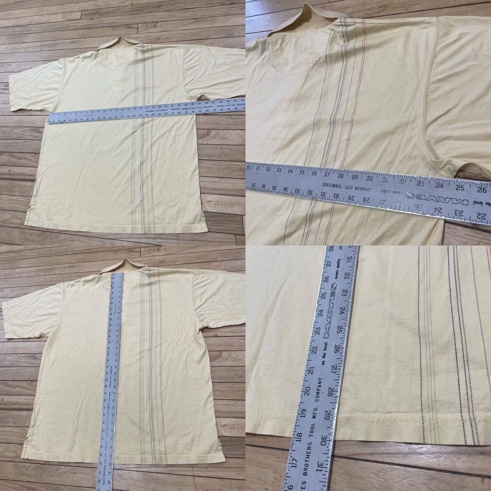 Vintage Aureus Polo shirt Yellow XL Vintage Retro Y2k Striped Center Embroidered Golf Shirt Mens XL Size US XL / EU 56 / 4 - 8 Thumbnail