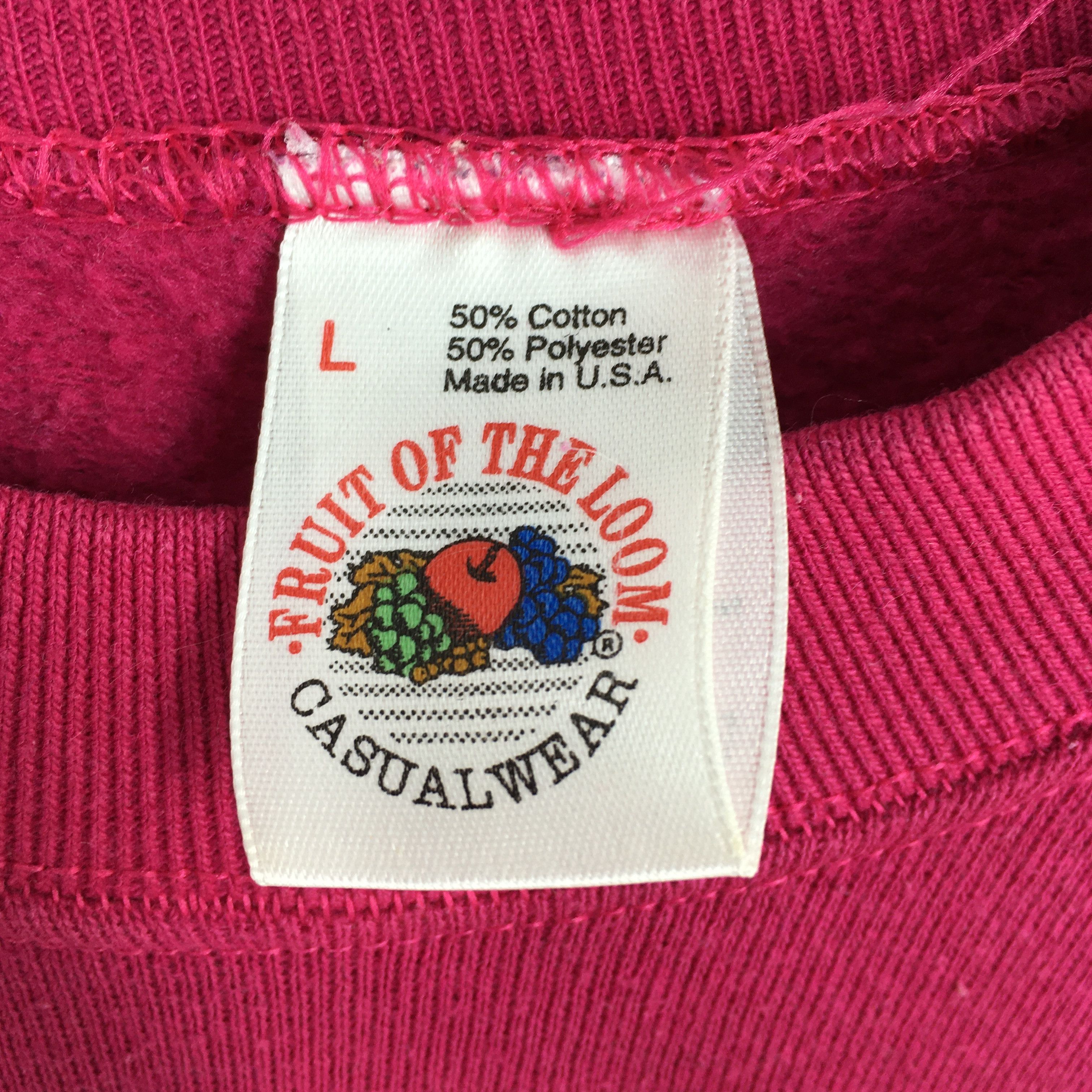 Fruit Of The Loom × Vintage Vintage 90s Fruit Of The Loom Pink Plain Sweatshirt Large Size US L / EU 52-54 / 3 - 4 Thumbnail
