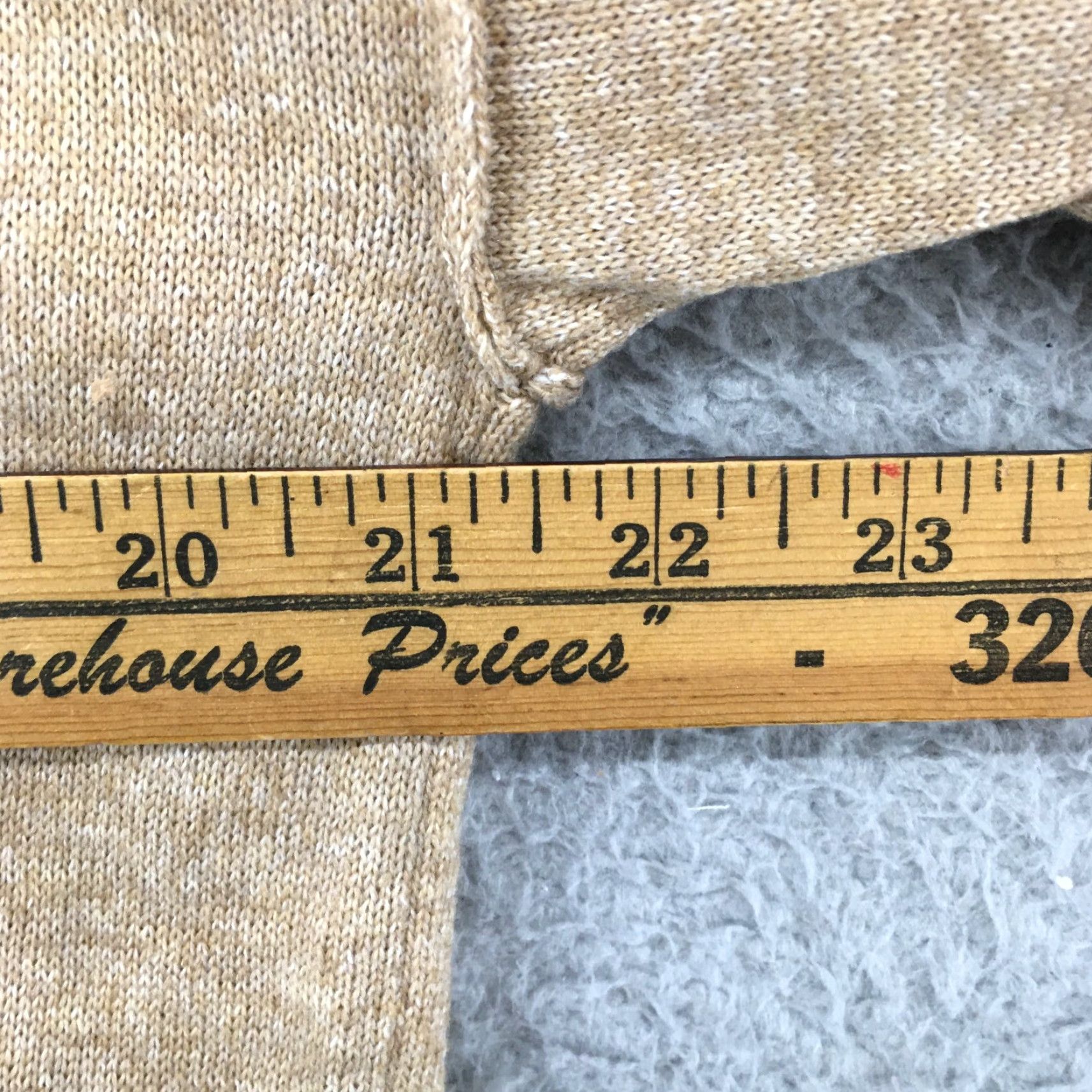 Vintage Knox Rose Vneck Sweater Womens M Beige Stars Polyester Long Sleeve Pullover Size M / US 6-8 / IT 42-44 - 4 Thumbnail