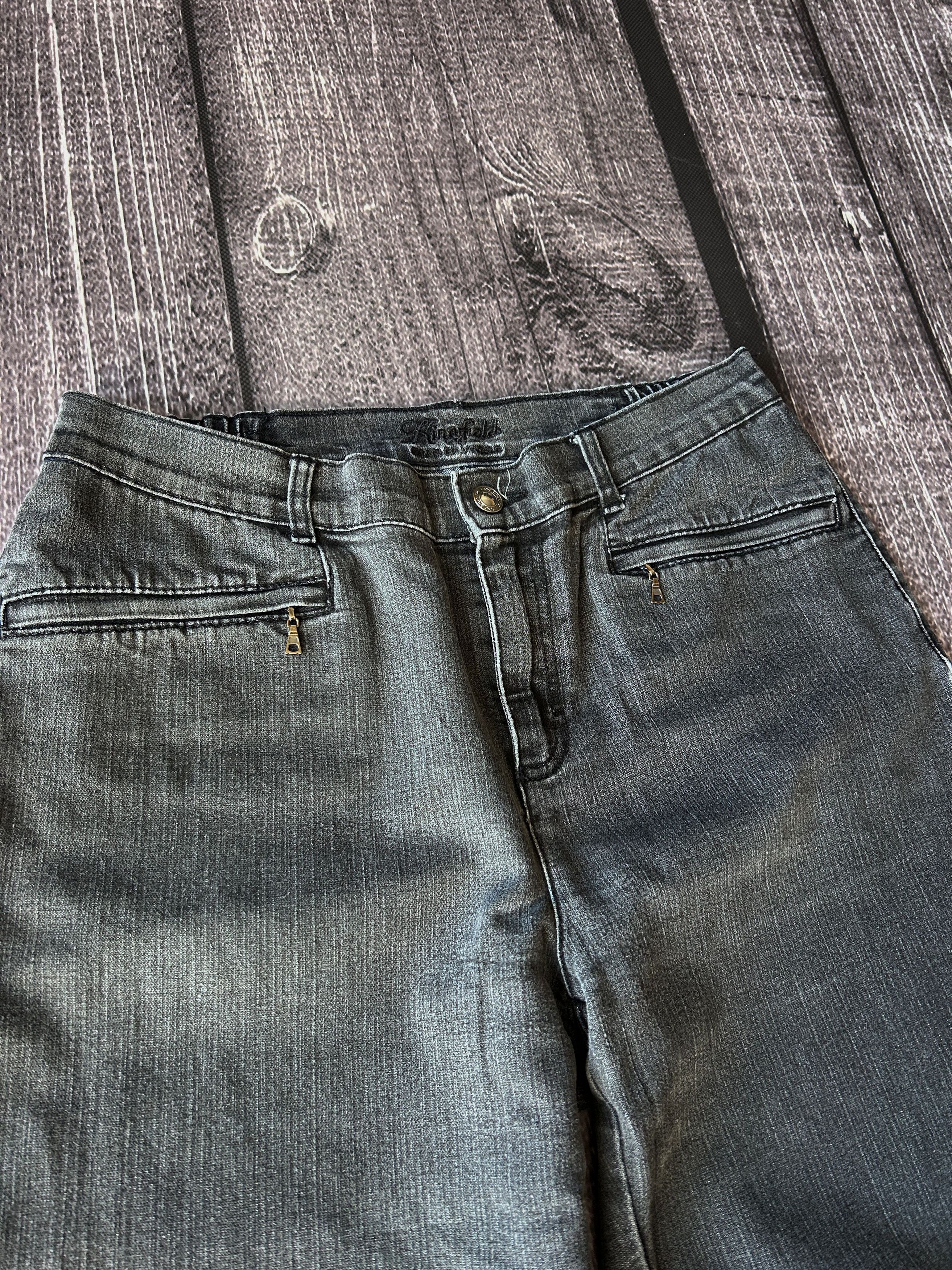 Vintage Dark Wash Wide Leg Denim Jeans Minimal Baggy Y2K Style Size US 32 / EU 48 - 4 Thumbnail