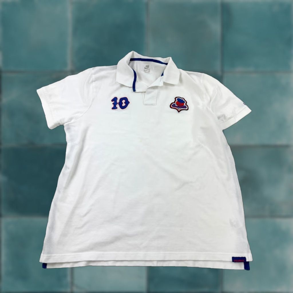 Nike VINTAGE Nike Men's Polo Shirt 2XL White Allez France Horse Race Golf Casual Short Sleeve Size US XXL / EU 58 / 5 - 1 Thumbnail
