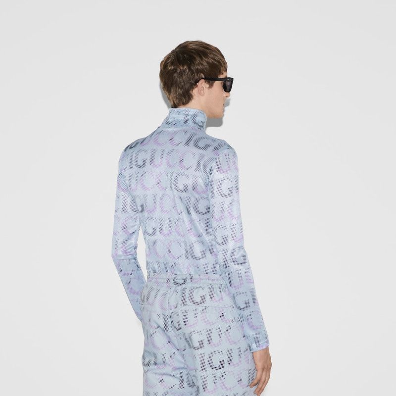 Gucci o1loc1c0226 796040 Technical Jersey T-Shirt in Blue Size US L / EU 52-54 / 3 - 4 Thumbnail