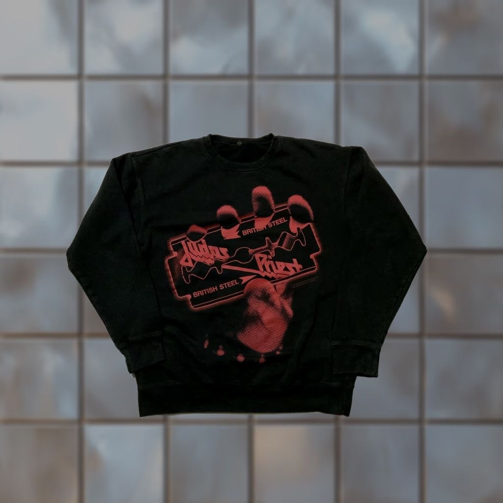 Tultex VINTAGE Judas Priest British Steel 40th Anniversary Heavy Metal Rock Band Sweatshirt M Black Mens Size US M / EU 48-50 / 2 - 1 Thumbnail