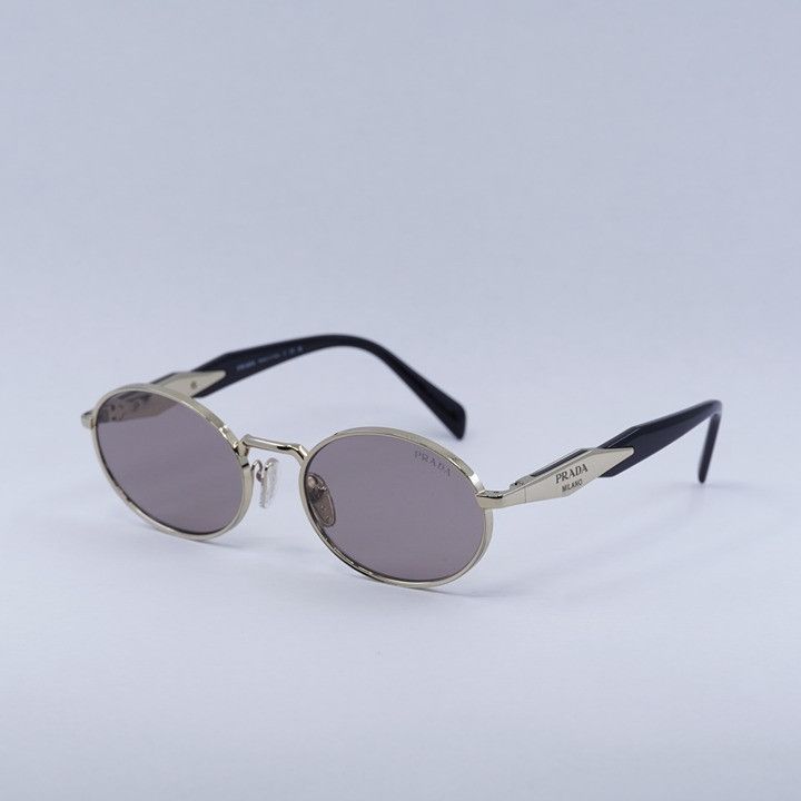 Prada Prada PR65ZS ZVN20I Sunglasses Pale Gold Oval Frame Size ONE SIZE - 2 Thumbnail