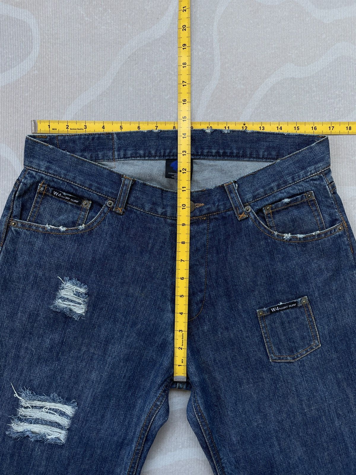If Six Was Nine × Japanese Brand W Four Night Surf Baggy Jeans (P85) Size US 33 - 15 Thumbnail