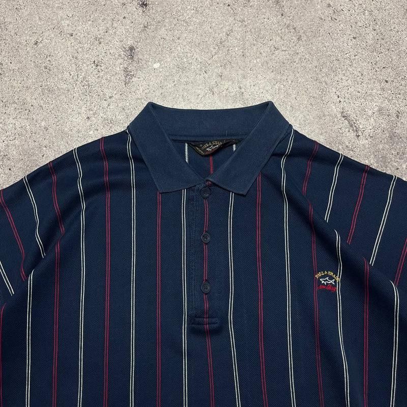 Paul & Shark Paul&Shark Yachting Polo Navy Blue Striped Shirt Size L Size US XL / EU 56 / 4 - 3 Thumbnail
