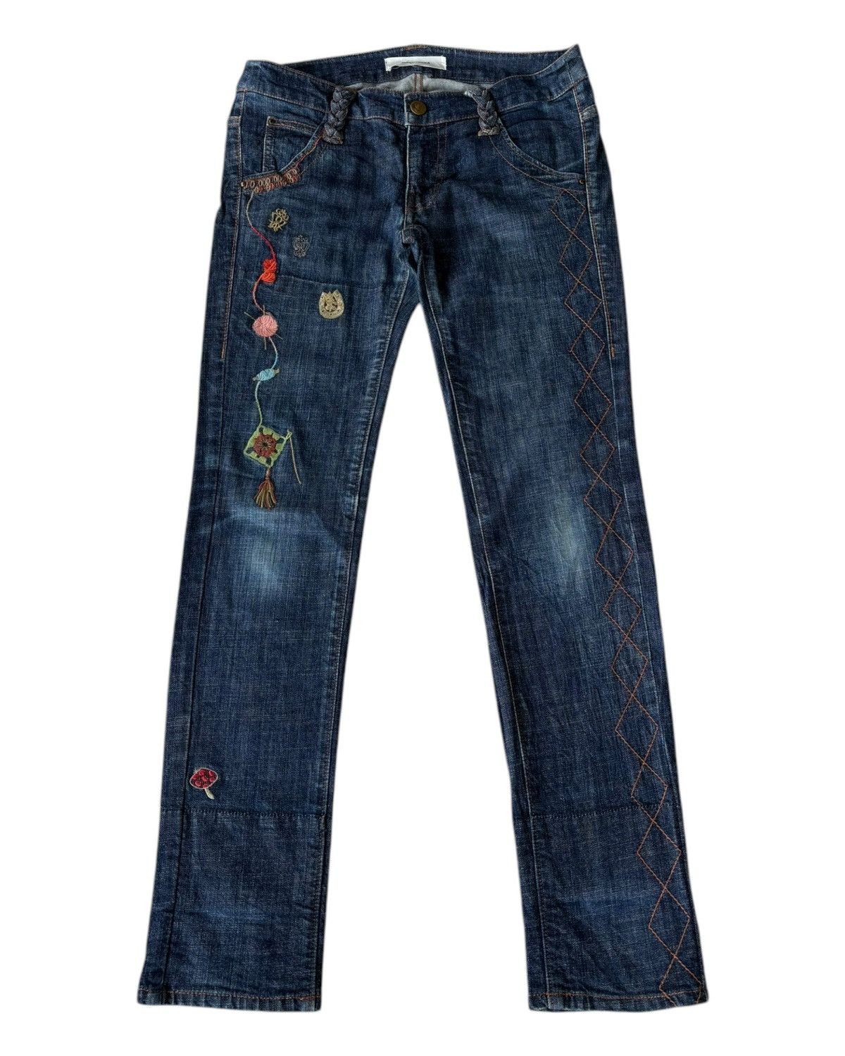 Hysteric Glamour RARE🔥SUPER HAKKA EMBROIDERY BLUE DENIM JEANS Size 30" / US 8 / IT 44 - 1 Thumbnail