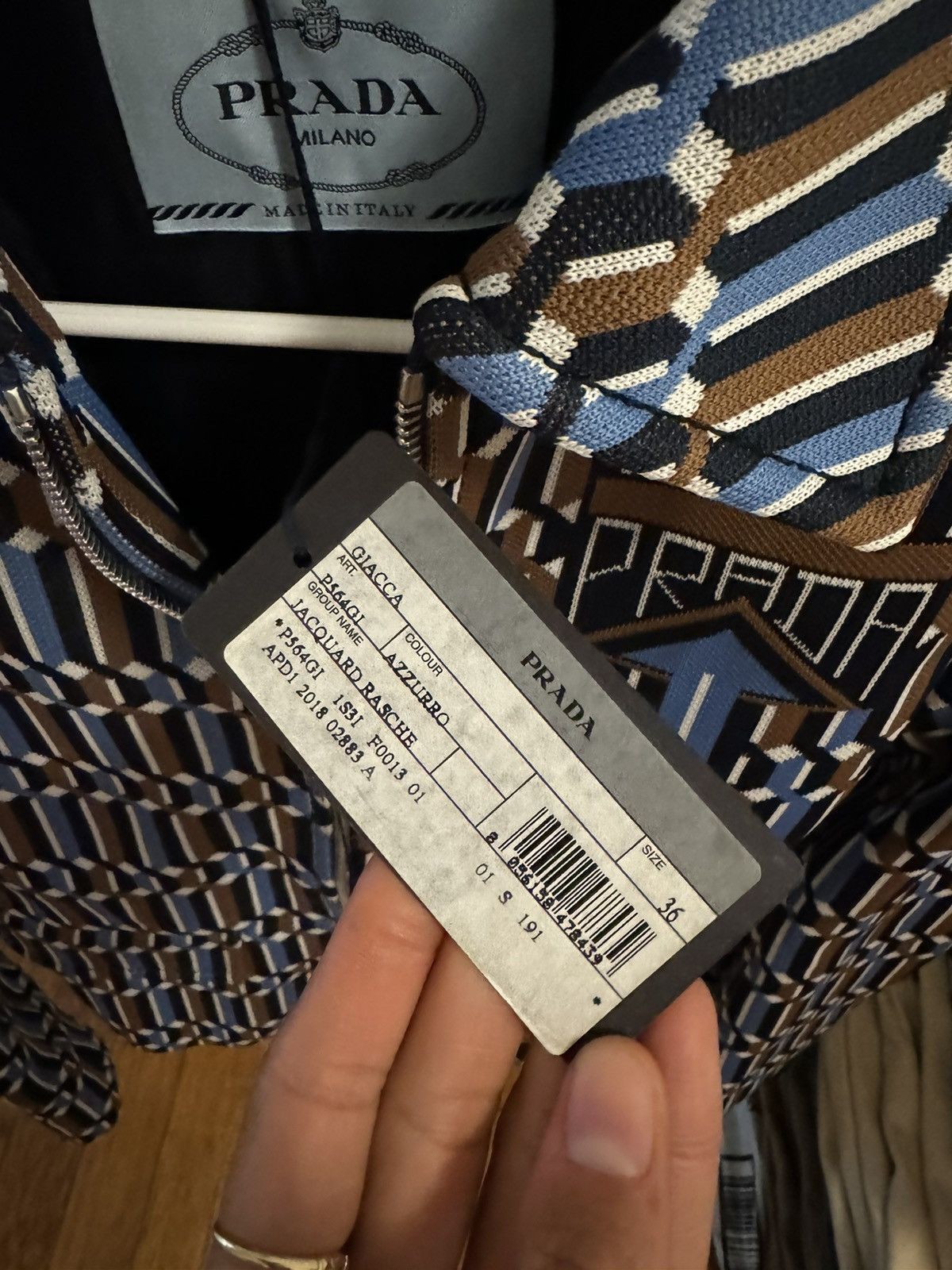 Prada Geometric Jacquard Jacket Size XS / US 0-2 / IT 36-38 - 3 Thumbnail