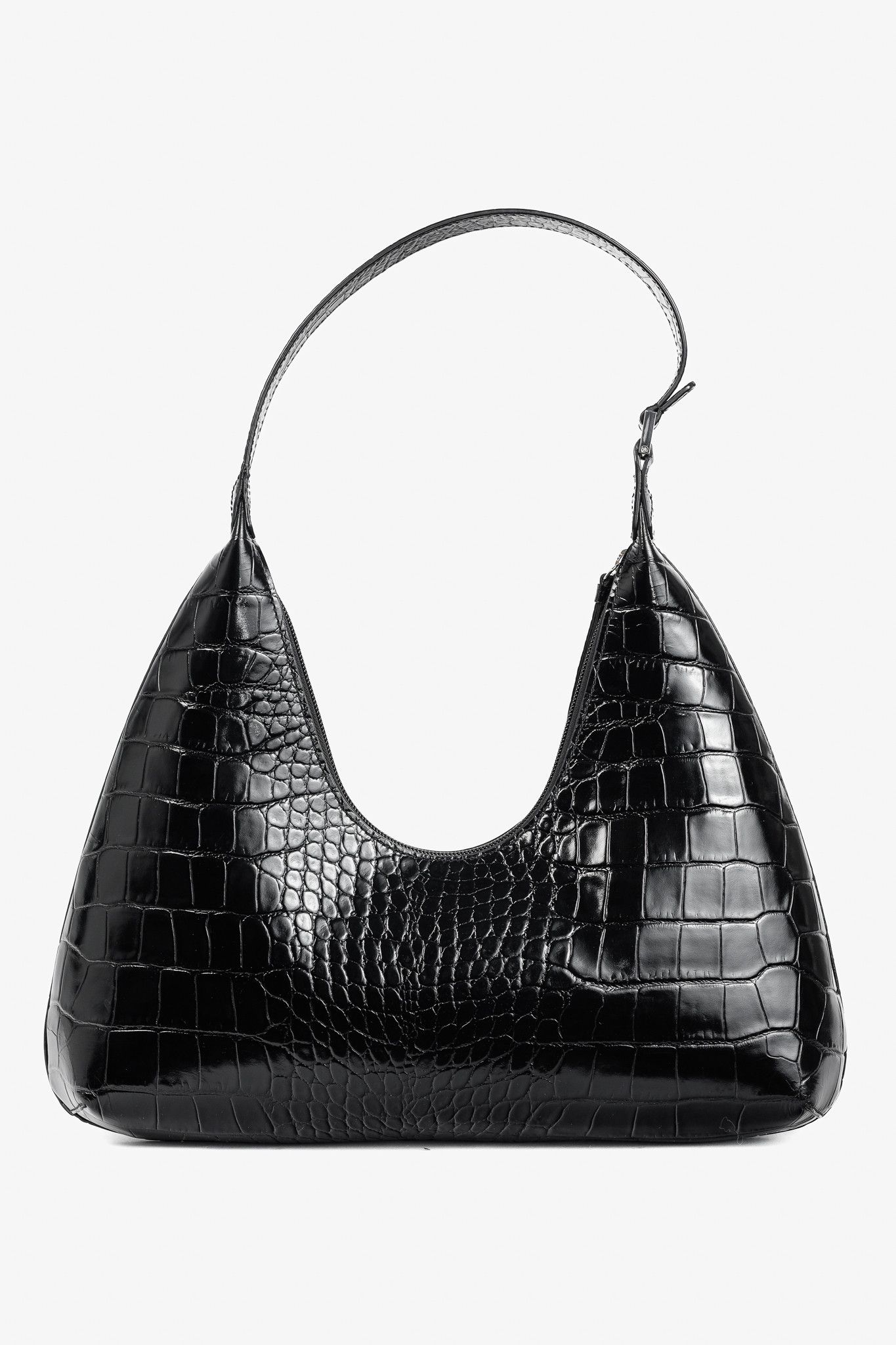 By Far BY FAR Amber Baby Crocodile-Embossed Leather Shoulder Bag Size ONE SIZE - 4 Thumbnail