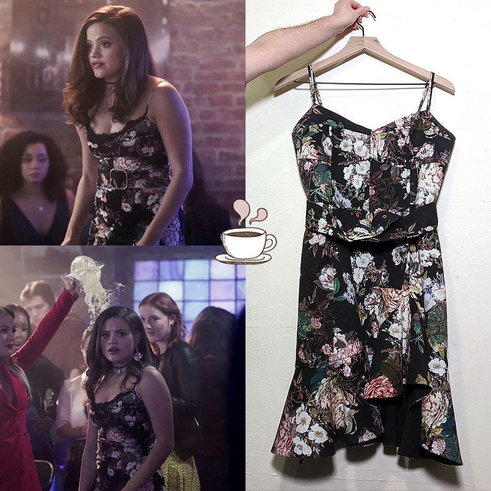 image of Nicholas Arielle Floral Belted Mini Dress Aso Charmed in Blue, Women's (Size Medium)