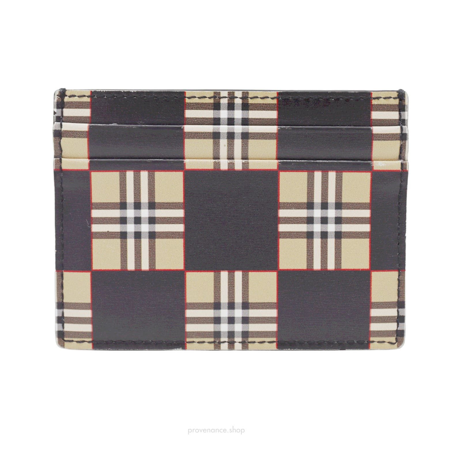 image of Burberry Card Holder Wallet - Nova Checker in Brown, Men's