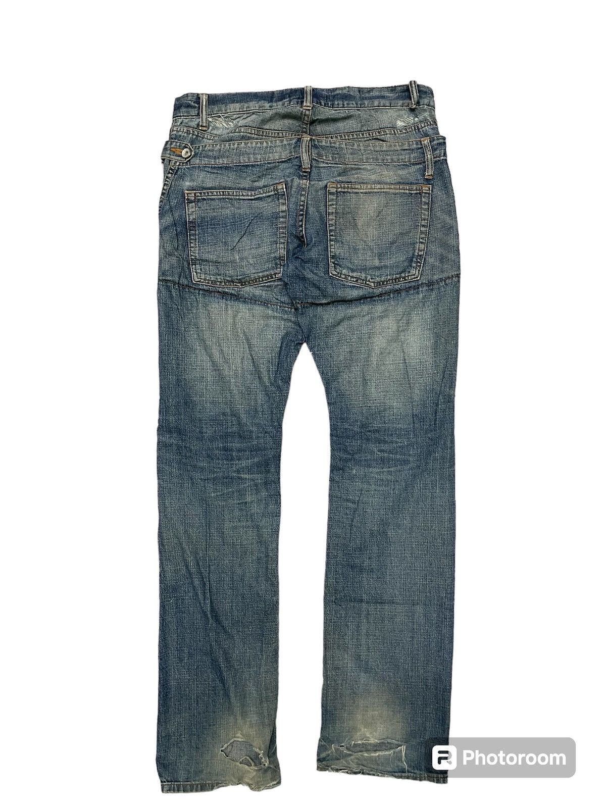PPFM PPFM INSPIRED DOUBLE WAIST DENIM PANT DISTRESSED Size US 34 / EU 50 - 2 Thumbnail