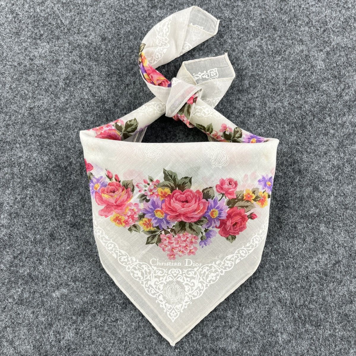 Vintage Christian Dior Handkerchief / Bandana / Neckerchief B094 Size ONE SIZE - 2 Thumbnail