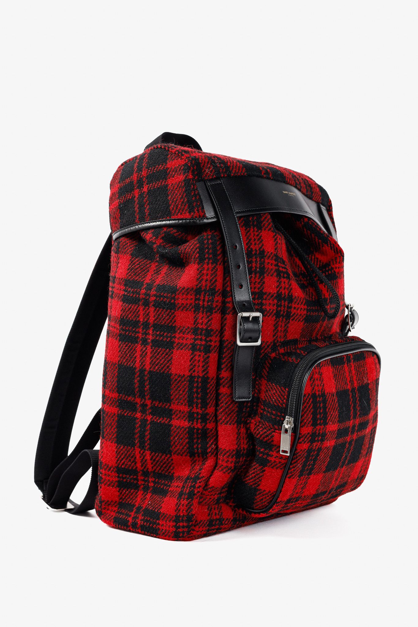 Saint Laurent Paris Saint Laurent AW/14 Tartan Wool YSL Hunting Rucksack Size ONE SIZE - 2 Thumbnail