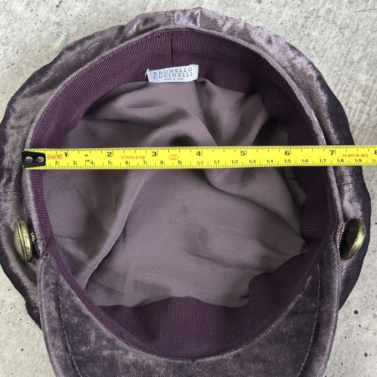 Brunello Cucinelli Brunello Cucinelli Velvet Shimmer Newsboy Hat Purple Women’s Size ONE SIZE - 15 Thumbnail