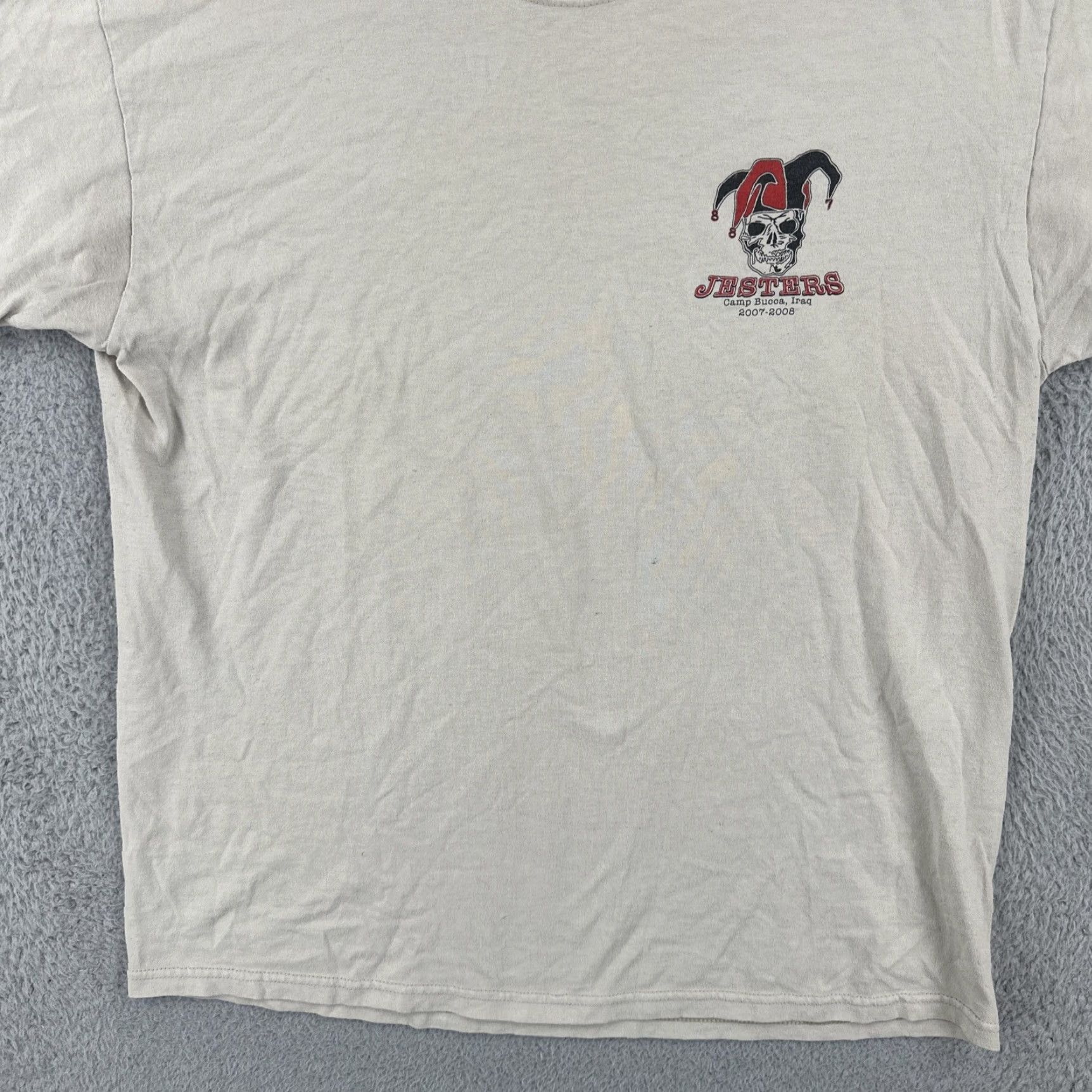 Jerzees VINTAGE Jerzees T-Shirt Beige Crew Neck Short Sleeve Military 2007-2008 JERZEES Mens Large Beige T Shirt U.S. Military Size US L / EU 52-54 / 3 - 4 Thumbnail