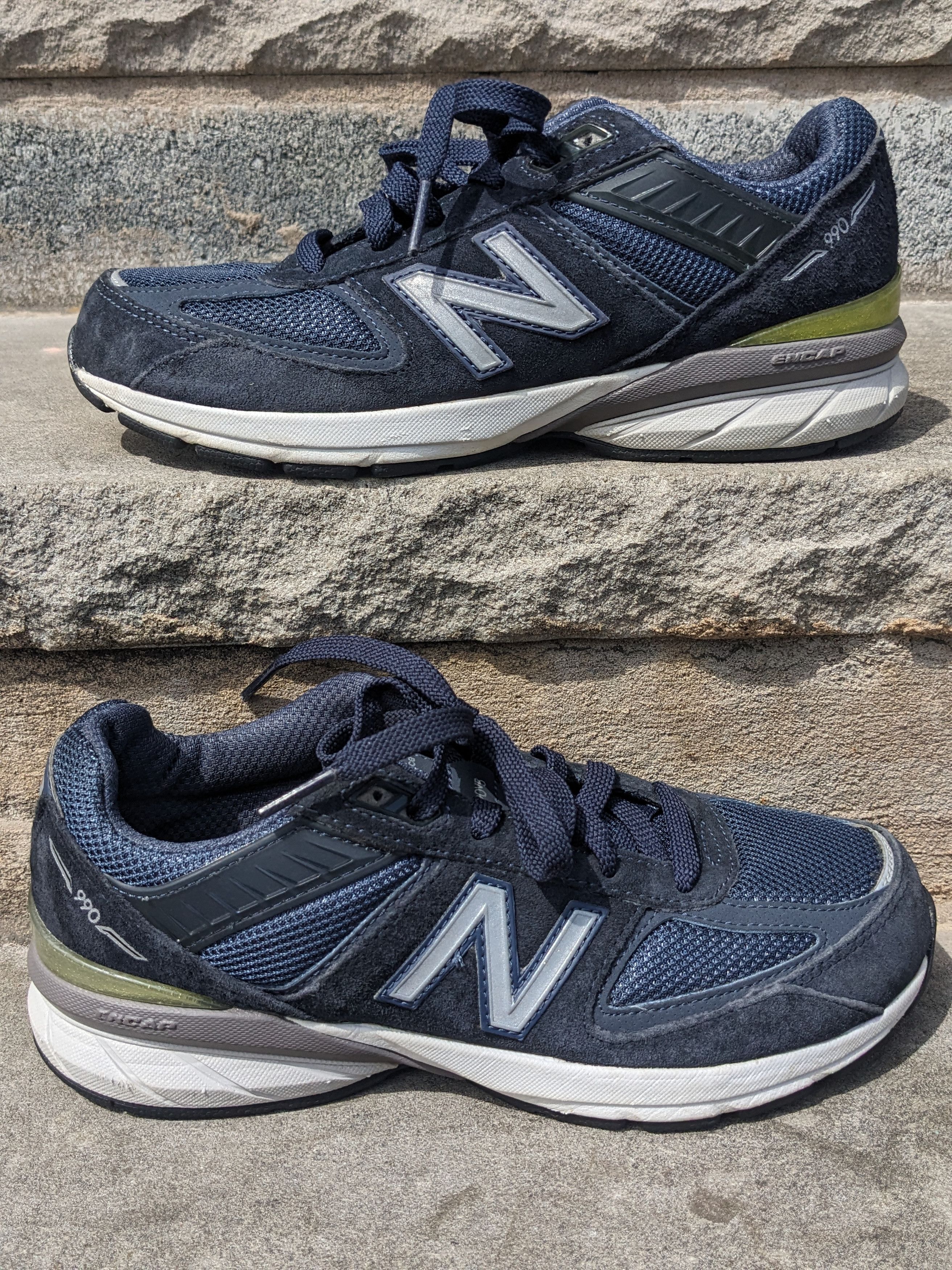 Designer × New Balance New Balance 990v5 Boys Size 5 Navy Blue Youth Shoes GC990NV5 Size US 5 / EU 37 - 2 Thumbnail
