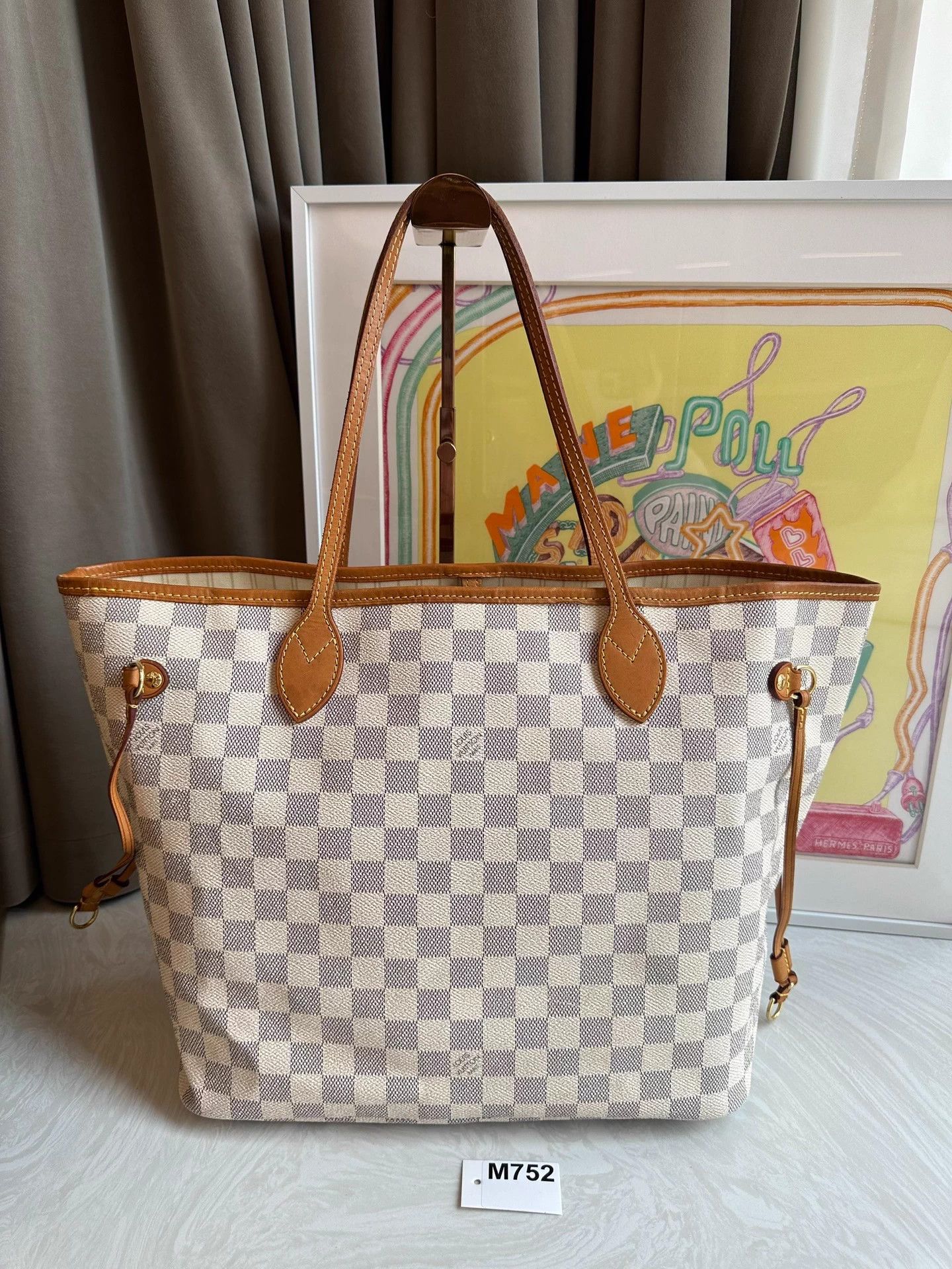 Louis Vuitton LV Neverfull White Damier Azur MM Tote Size ONE SIZE - 2 Thumbnail