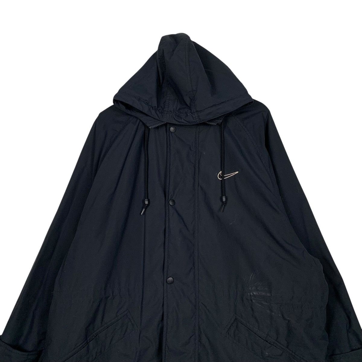 Nike Vintage Nike Swoosh Hooded Long Jacket Size US L / EU 52-54 / 3 - 2 Thumbnail