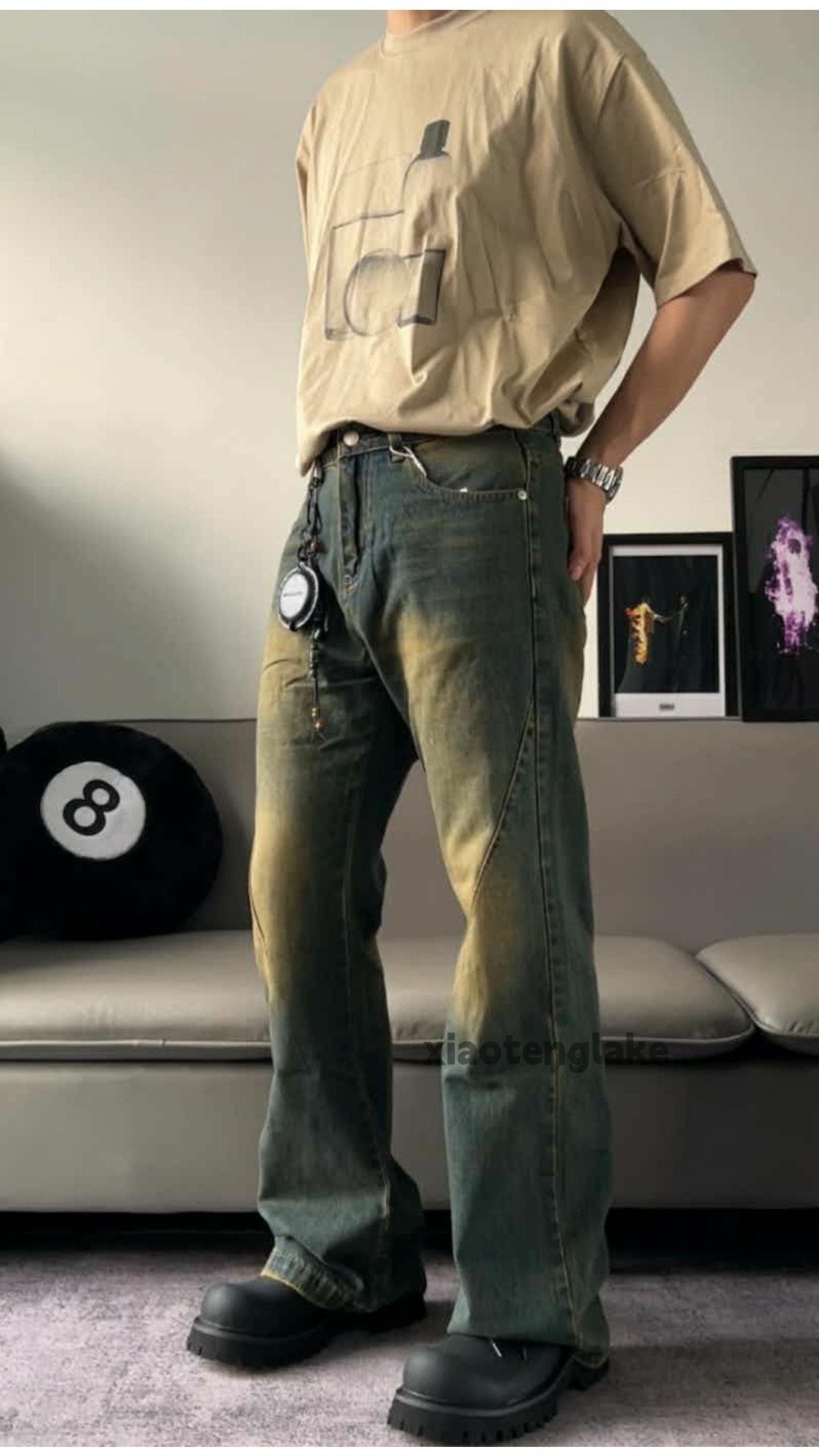 Jean × Vintage washed faded rusty yuppie bootcut flared jeans Size US 30 / EU 46 - 2 Thumbnail