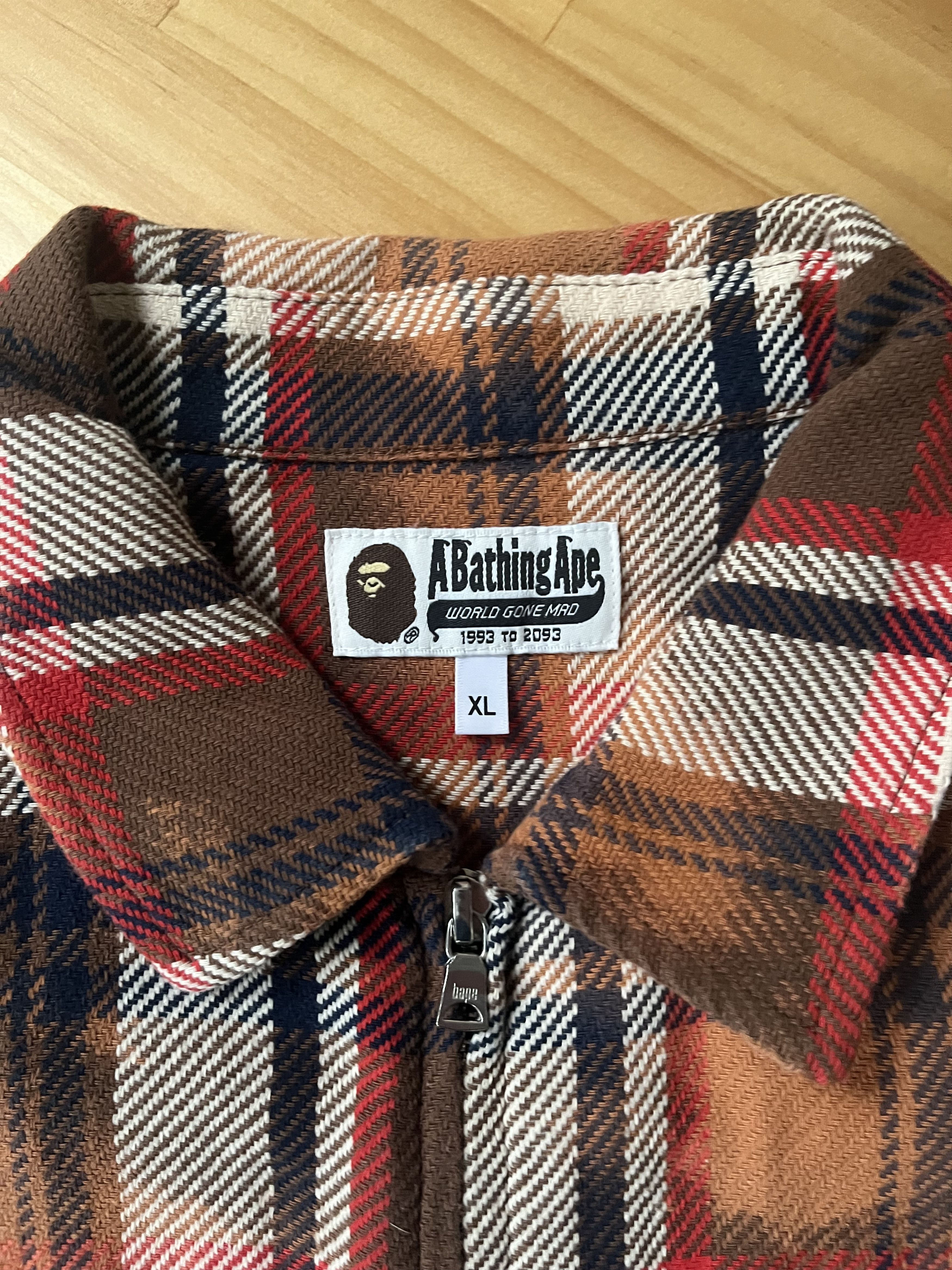 Bape BAPE CHECK FLANNEL ZIP UP SHIRT Size US XL / EU 56 / 4 - 4 Thumbnail