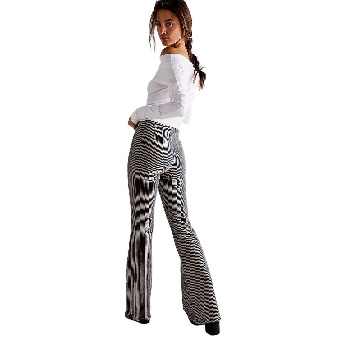 Free People $98 MSRP-Free People Jayde Railroad Flare Jeans-Sz 27 - NWOT Size 27" / US 4 / IT 40 - 2 Thumbnail