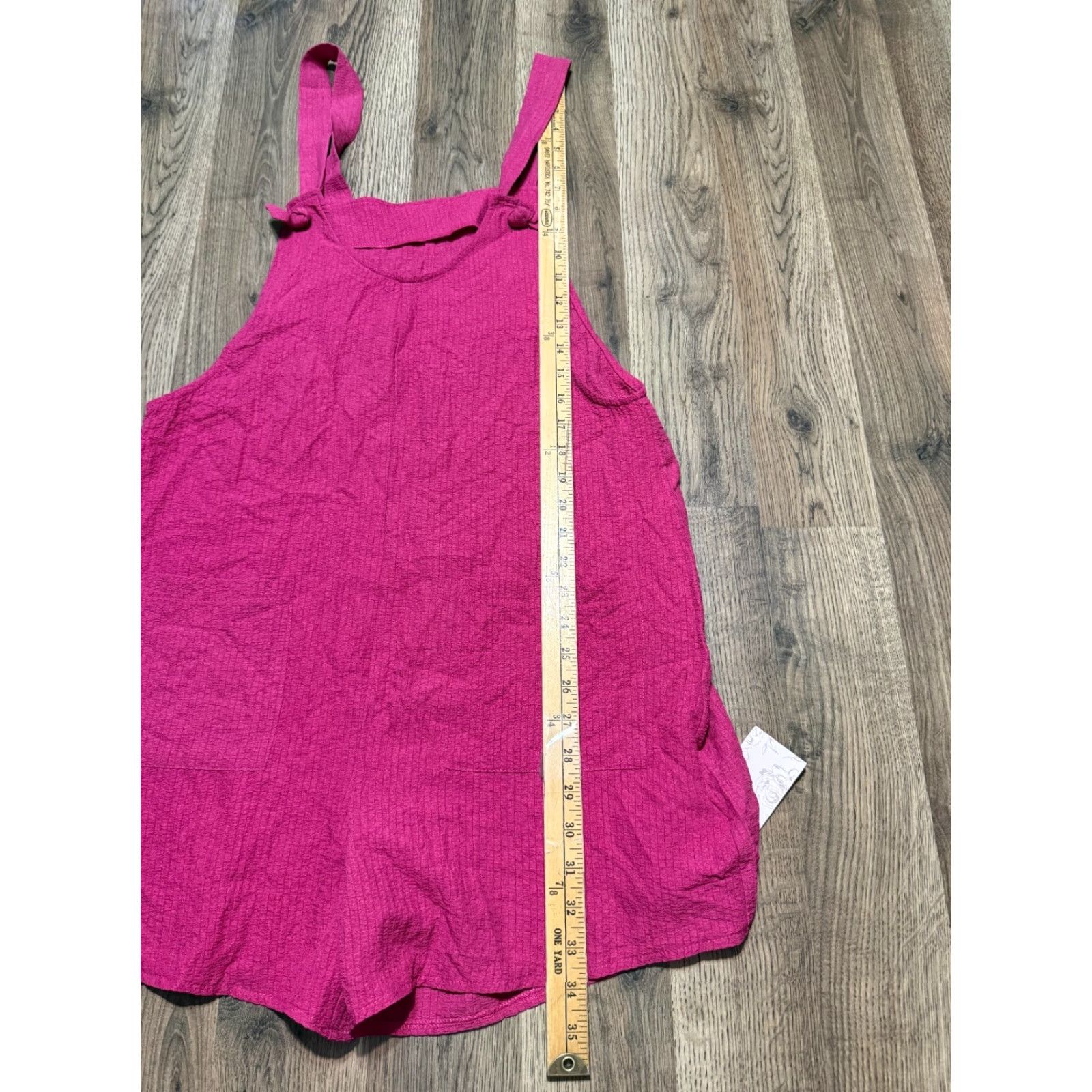 Vintage Emery Rose Overalls Shorts Women’s M Pink Sleeveless Square Neck NWT Size 32" / US 10 / IT 46 - 4 Thumbnail