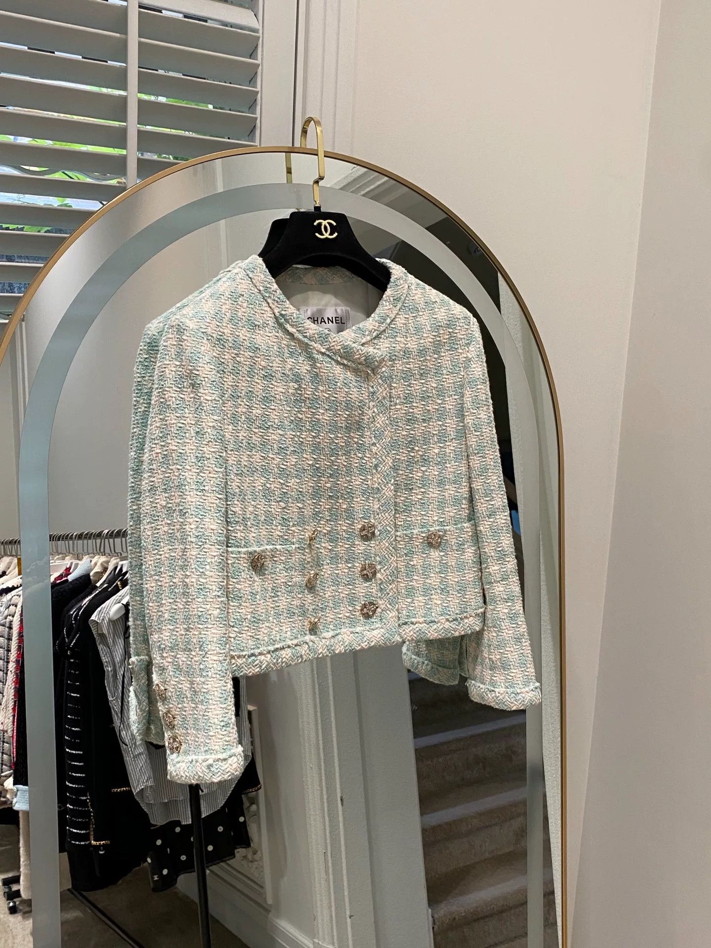 Chanel Chanel 23S Green Diamond Button Jacket Size US S / EU 44-46 / 1 - 1 Thumbnail