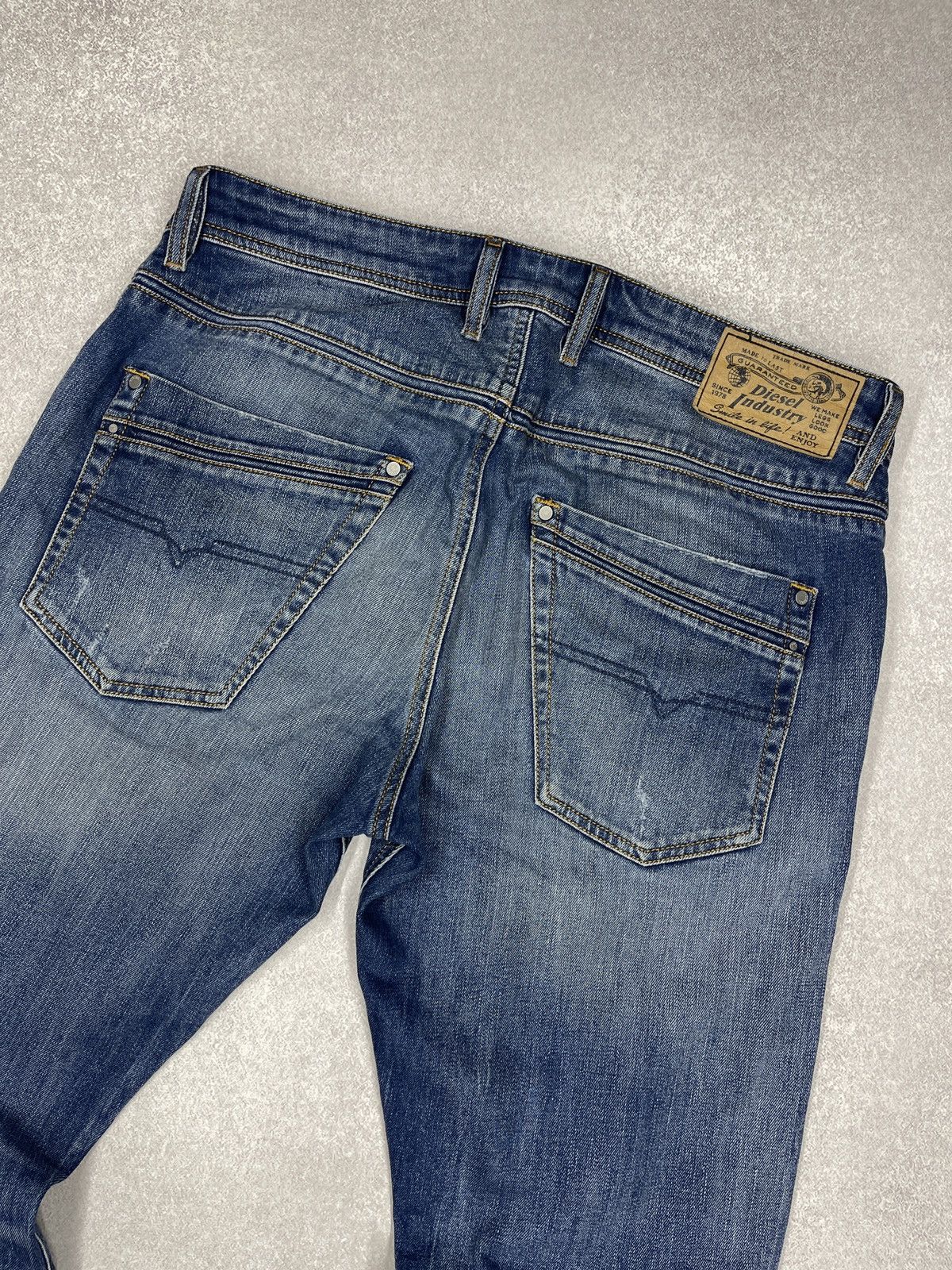Diesel Mens Diesel Krayver Denim Jeans Blue With Holes Size 34 Size US 34 / EU 50 - 10 Thumbnail