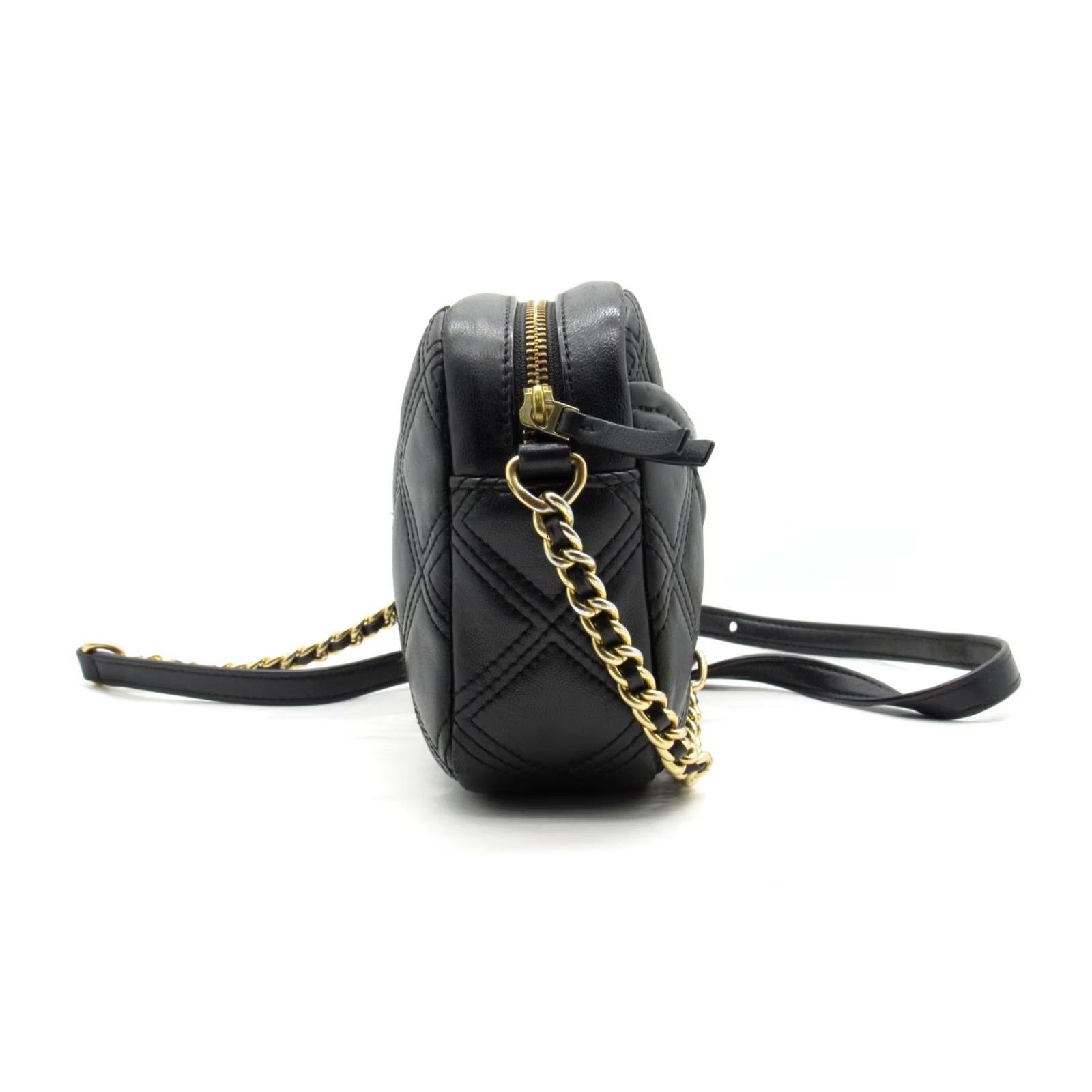Tory Burch Tory Burch Kira Small Bag Black Women’s Shoulder Handbag Quilted Chevron Leather Gold Hardware Crossbody Strap Adjustable Inner Pockets Size ONE SIZE - 6 Thumbnail