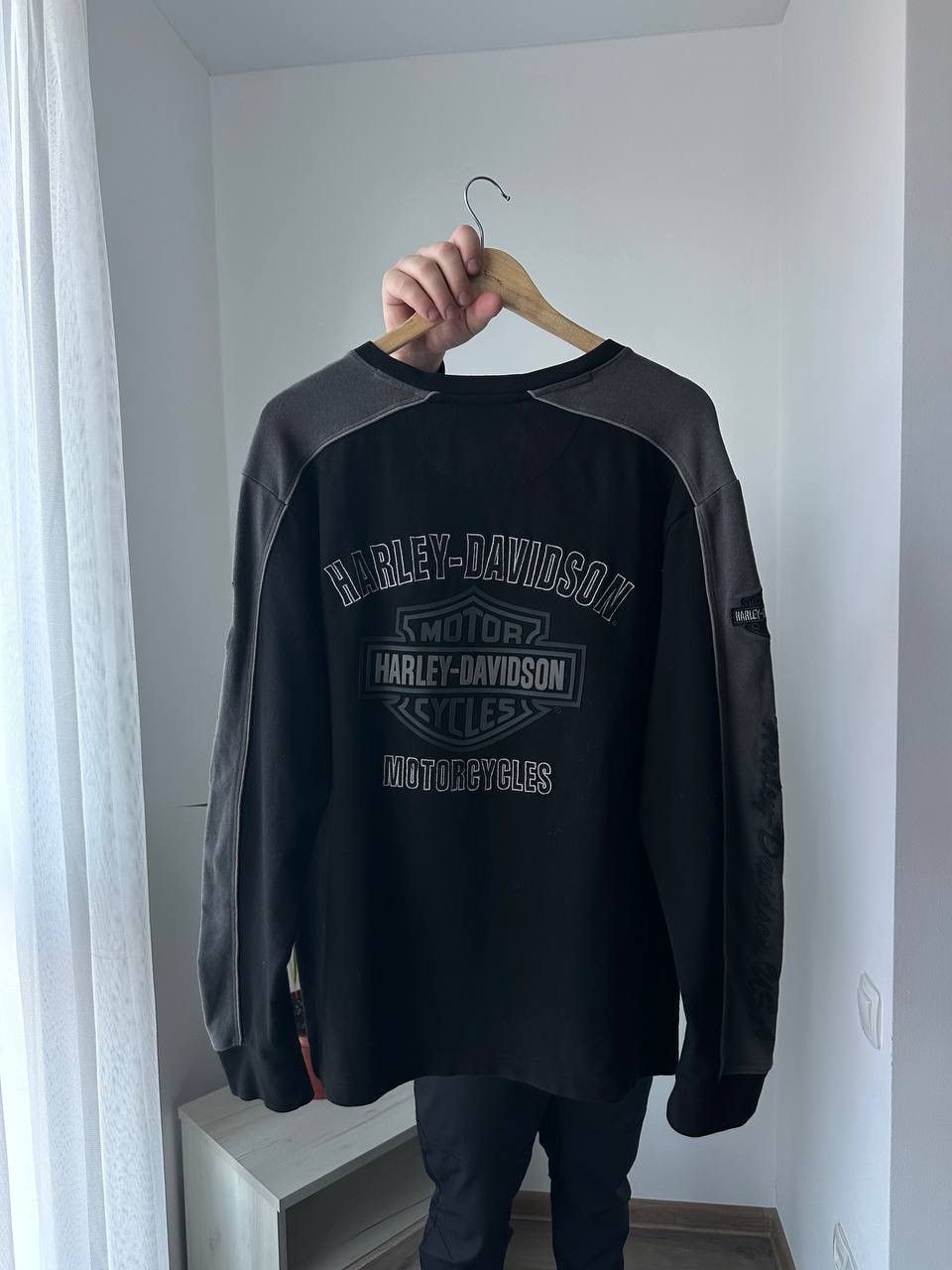 Harley Davidson × Vintage Vintage Moto Harley Davidson Motorcycle Black Sweatshirt Size US L / EU 52-54 / 3 - 8 Thumbnail