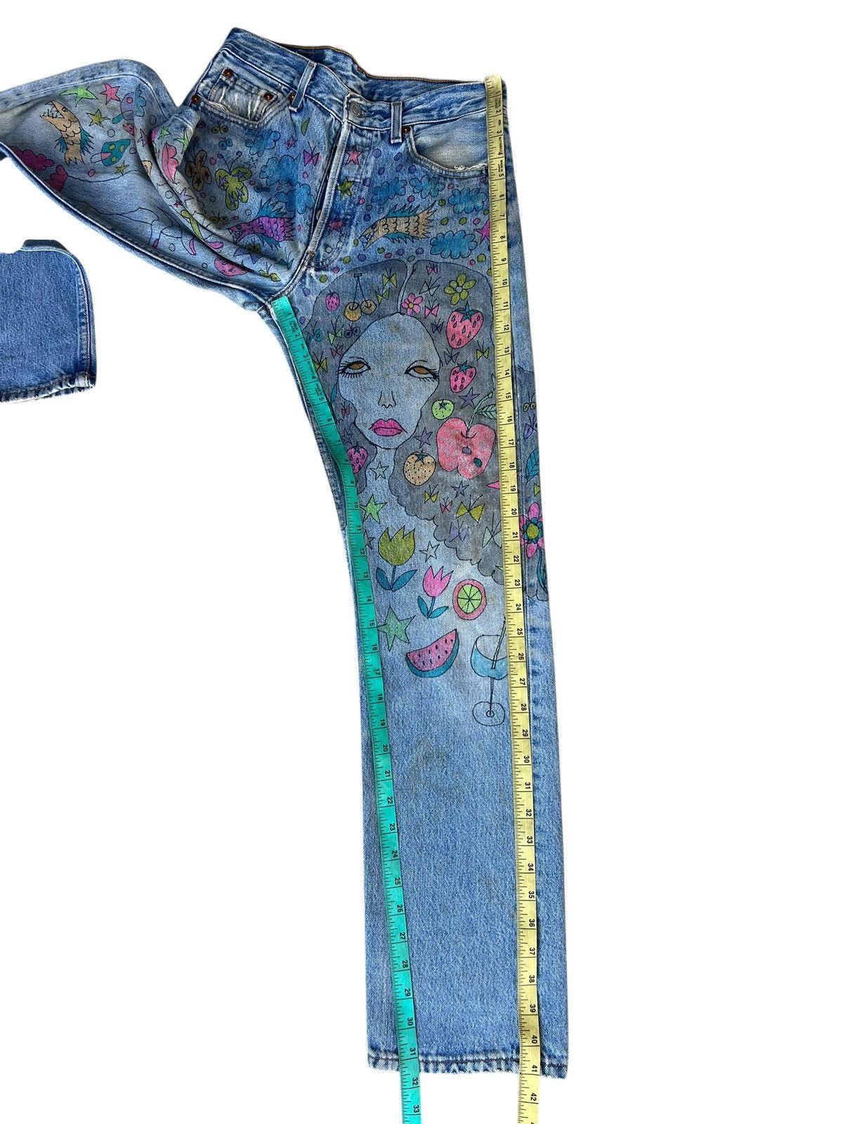 Levi's Vintage 1996 Levi’s 501 X Aditi Art Dirty Denim Jeans Size US 29 - 6 Thumbnail