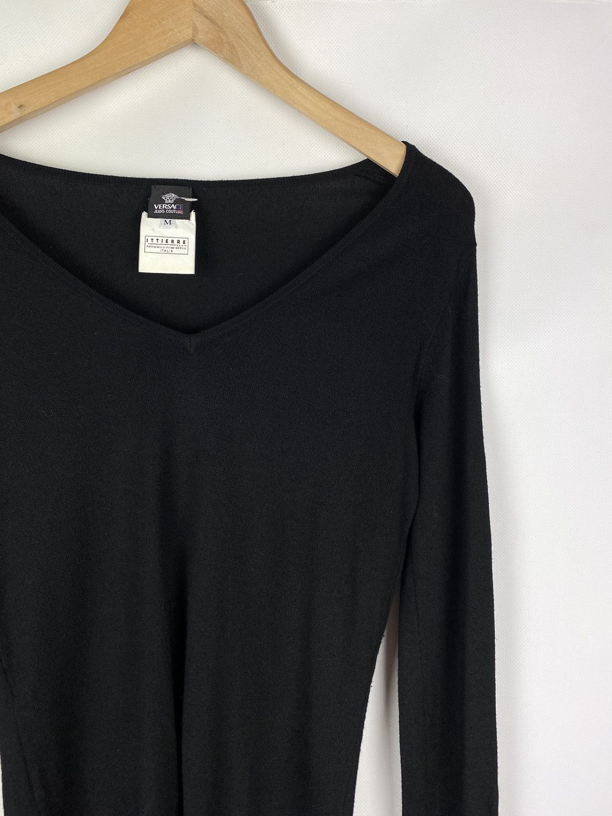 Versace Jeans Couture × Vintage Versace Jeans Couture vintage ladies v-neck sweater pullover Size M / US 6-8 / IT 42-44 - 5 Thumbnail