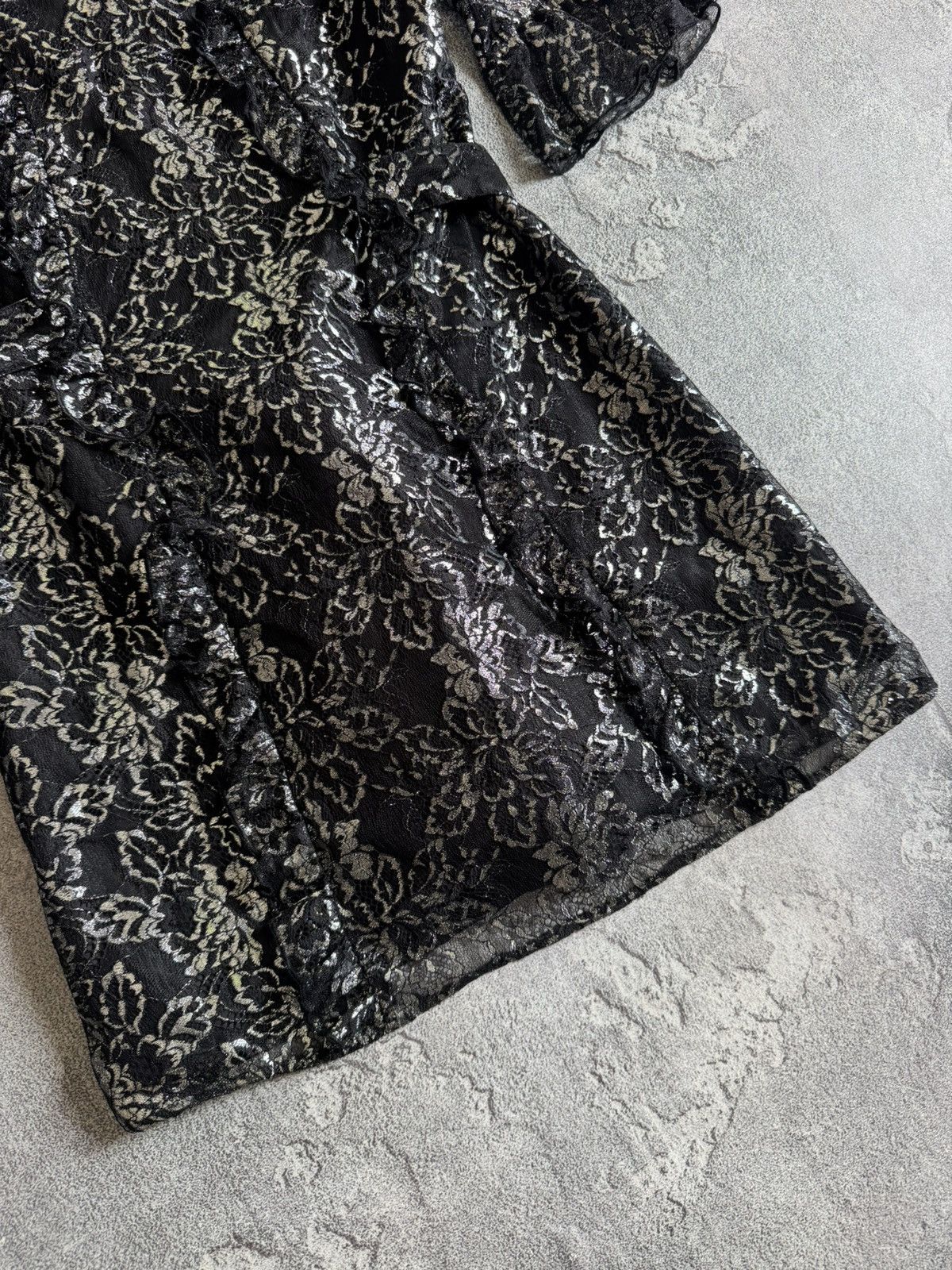The Vampire's Wife THE VAMPIRE'S WIFE H&M silver black metallic lace dress Size M / US 6-8 / IT 42-44 - 12 Thumbnail