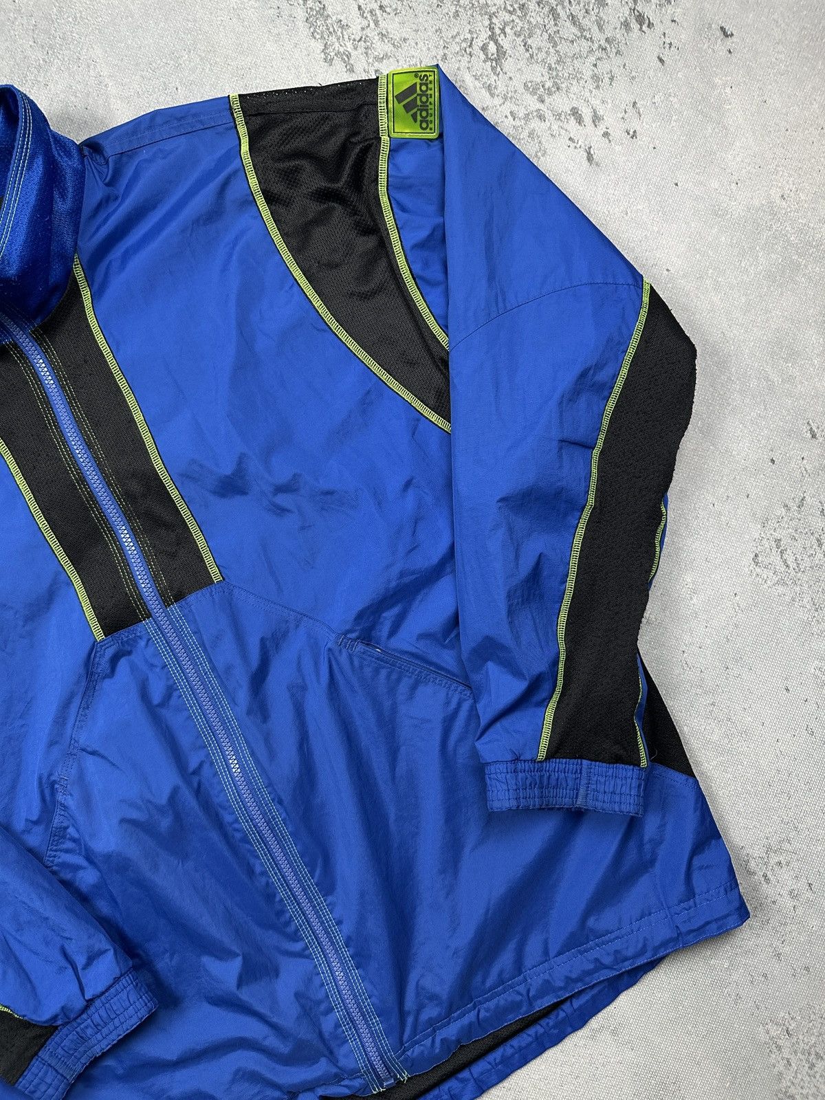 Adidas Vintage Adidas Equipment Blue Black Neon Trim Jacket 90s 80s Size US XL / EU 56 / 4 - 3 Thumbnail