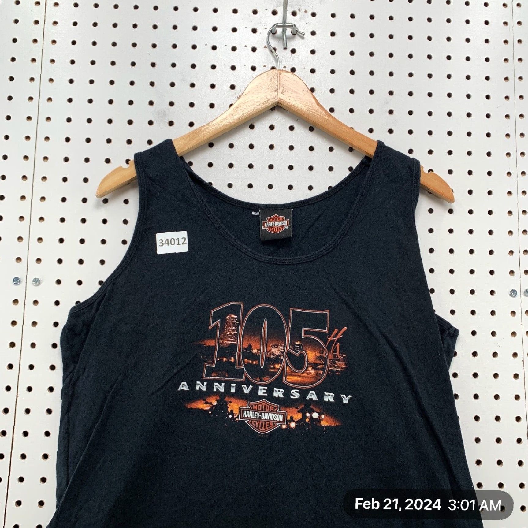 Harley Davidson VINTAGE Harley-Davidson Tank Top Womens L Black Motorcycle 18.5x25 Wisconsin Large Tank Top Sleeveless Round Neck Women Harley-Davidson Size L / US 10 / IT 46 - 2 Thumbnail