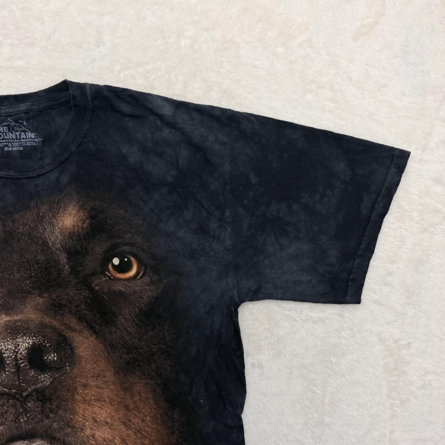 The Mountain The Mountain Rottweiler Shirt Mens Large Black Tie Dye Dog Big Face Graphic Tee Size US L / EU 52-54 / 3 - 4 Thumbnail