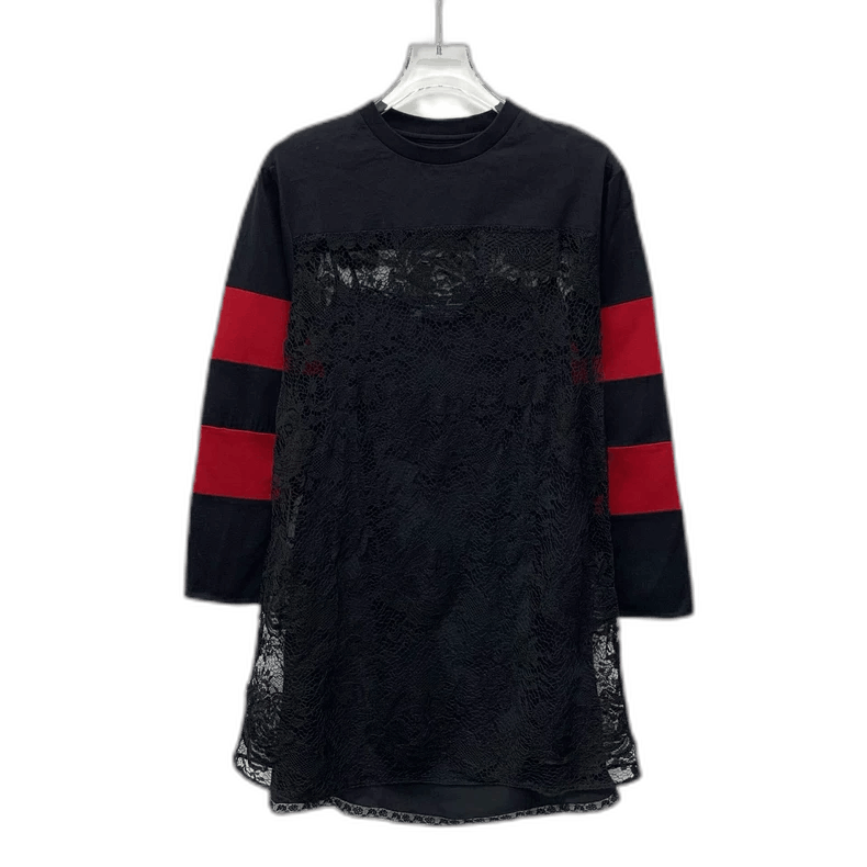 Prada Prada Color Block Lace Dress in Black -2505 Size S / US 4 / IT 40 - 1 Thumbnail