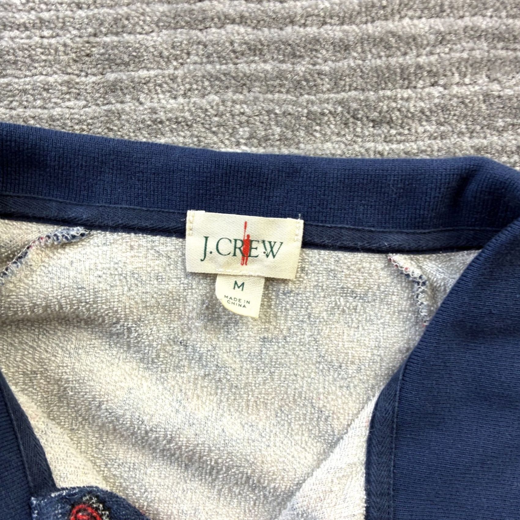 J.Crew J. Crew Polo Shirt Mens Medium Blue Terry Cloth Beach Pool Towel Cotton Paisley Size US M / EU 48-50 / 2 - 6 Thumbnail