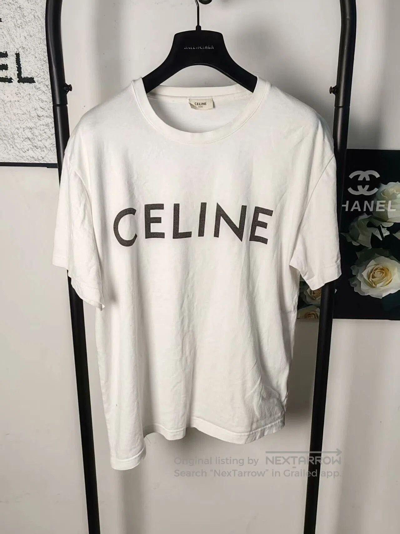 Celine Celine Logo Short Sleeve T. Size US M / EU 48-50 / 2 - 1 Thumbnail