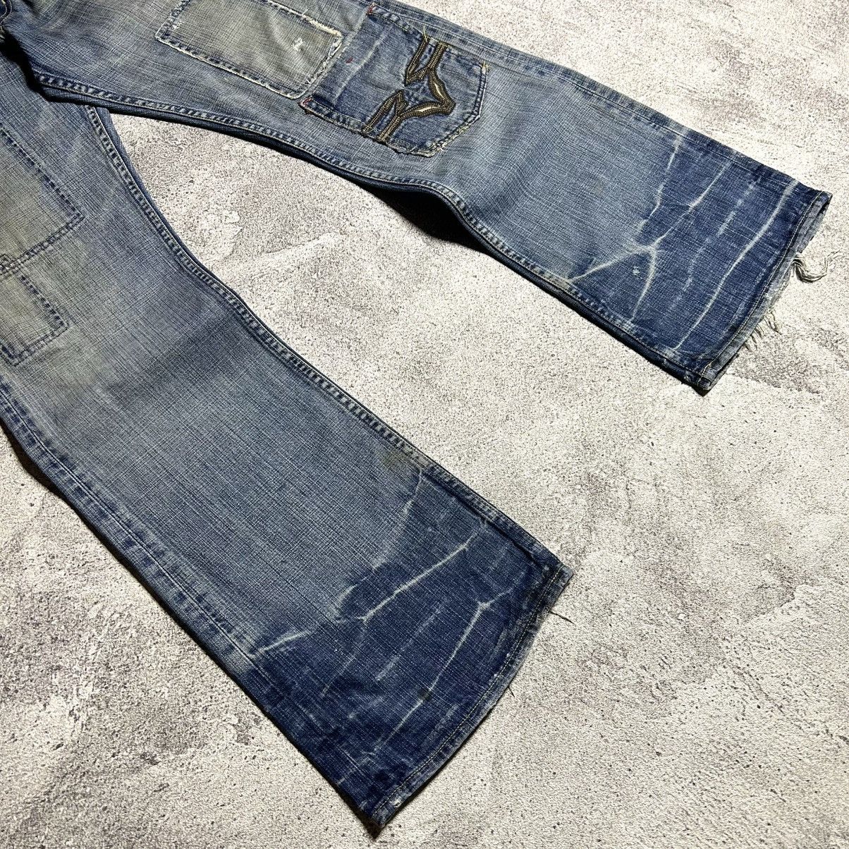 Japanese Brand Vintage SACRED BLUE Flared Denim Patchwork USA Size US 32 / EU 48 - 12 Thumbnail
