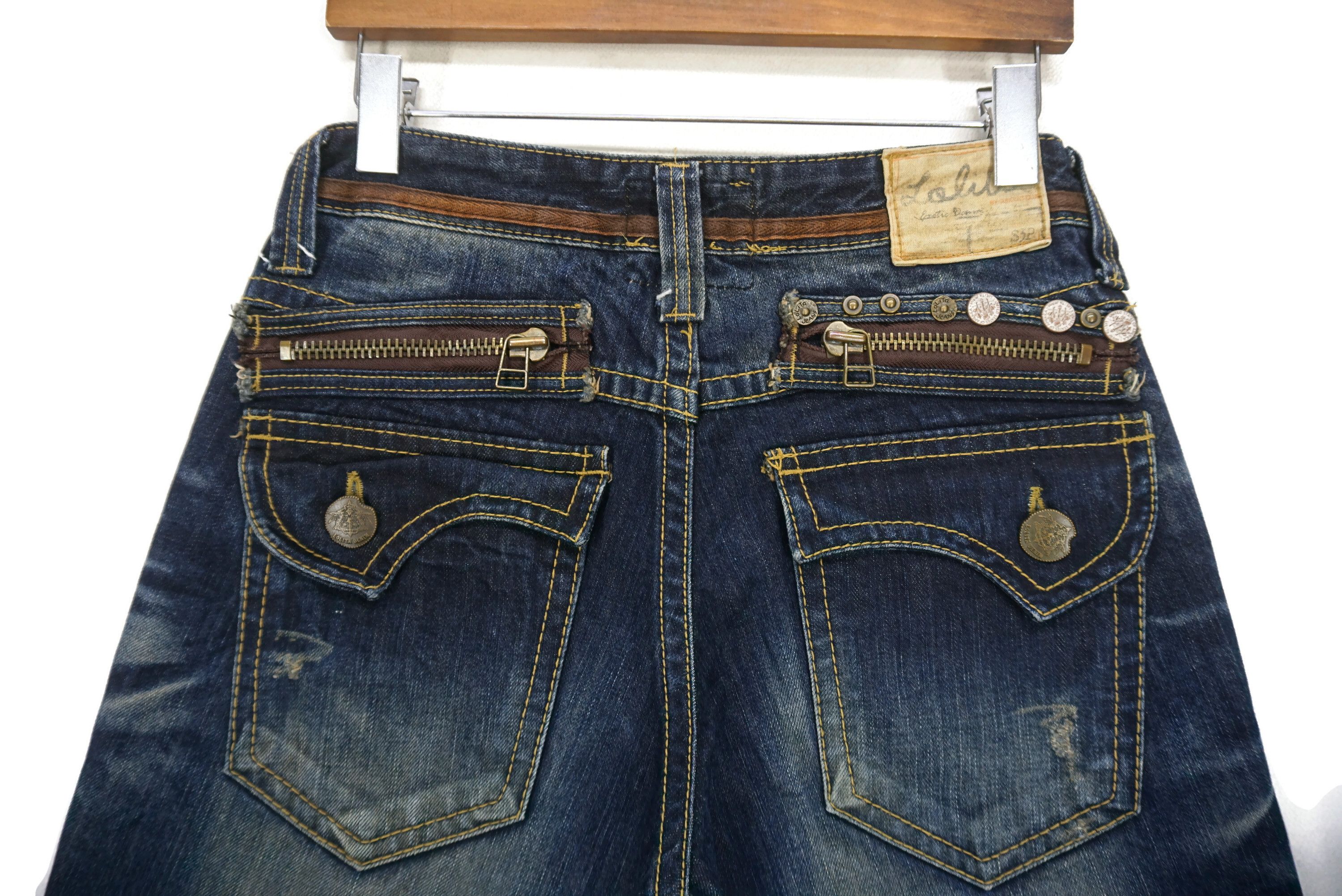 Japanese Brand LOLITA Jeans Size 29 fit W32xL33.5 Multi Zipper Baker Denim Size 29" - 6 Thumbnail
