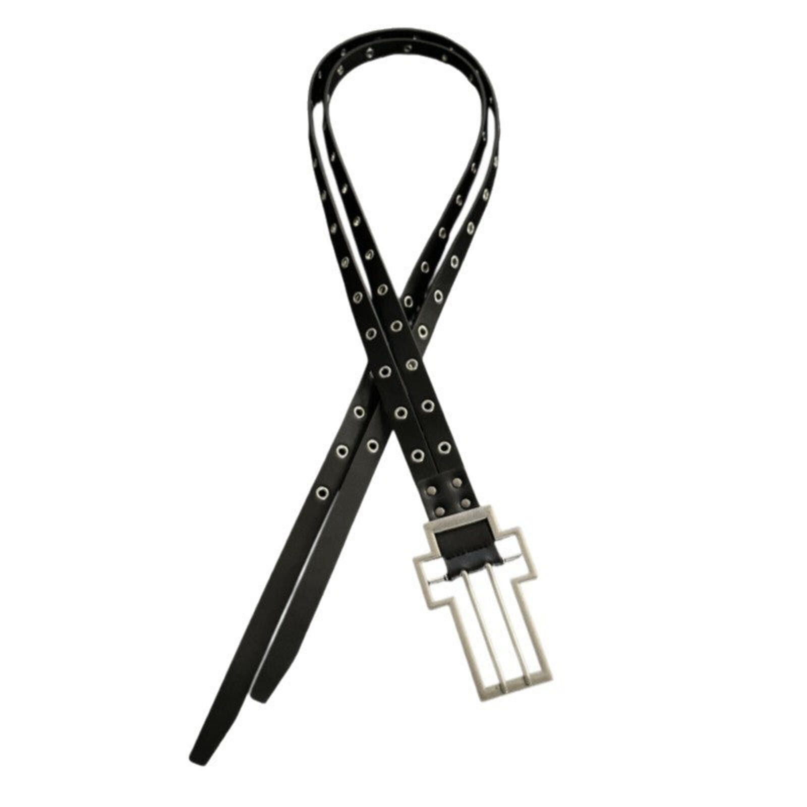 Other Cross Cutout Split Dual Belt | Punk Black Design Size ONE SIZE - 5 Thumbnail