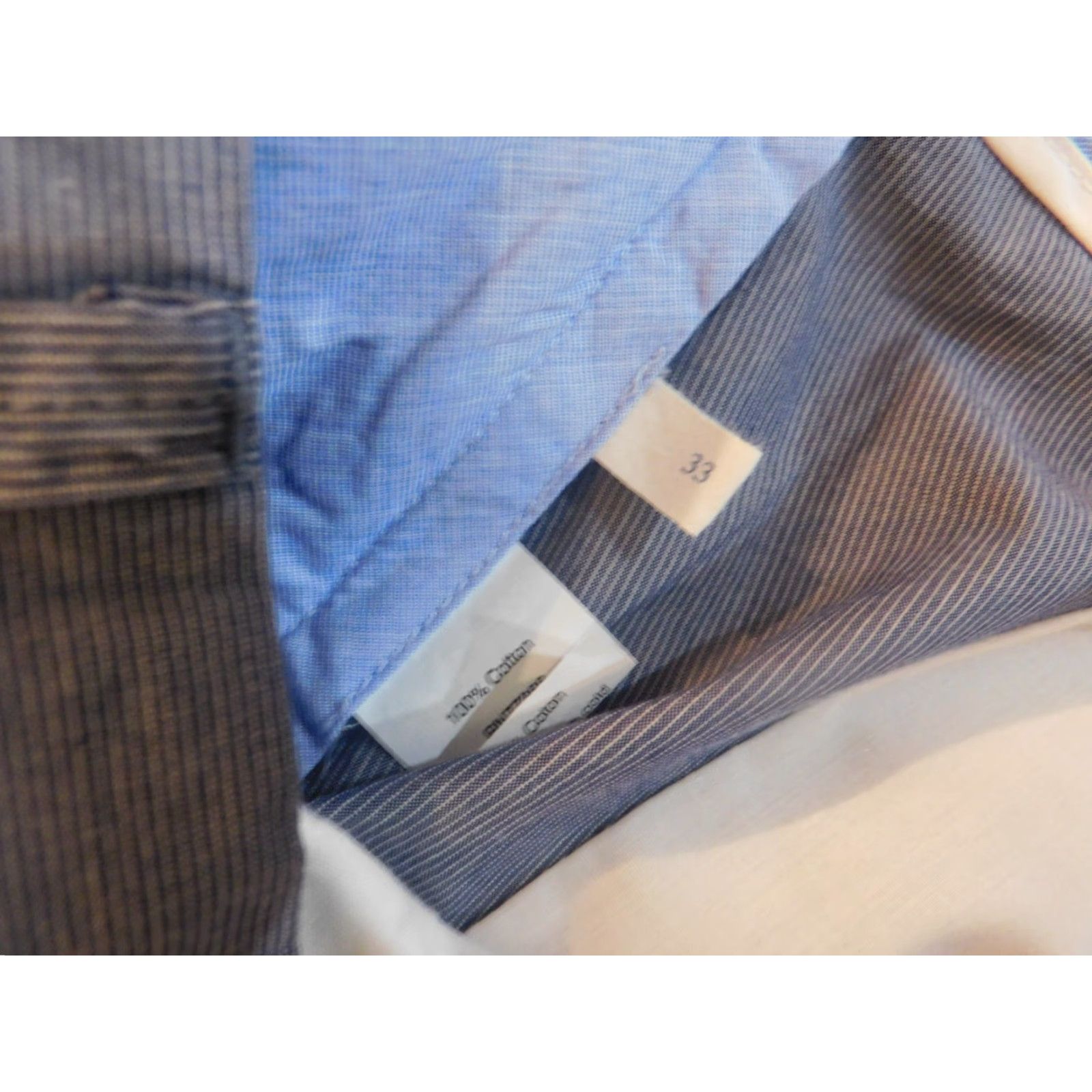 J.Crew J.CREW Mens Shorts 31 blue striped regular chino Flat Front Cotton Run? (Oops) Size US 31 - 5 Thumbnail