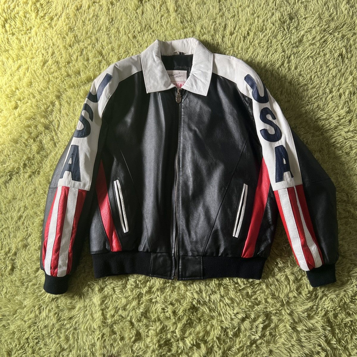 image of Vintage Usa Leather Jacket in Black, Men's (Size XL)