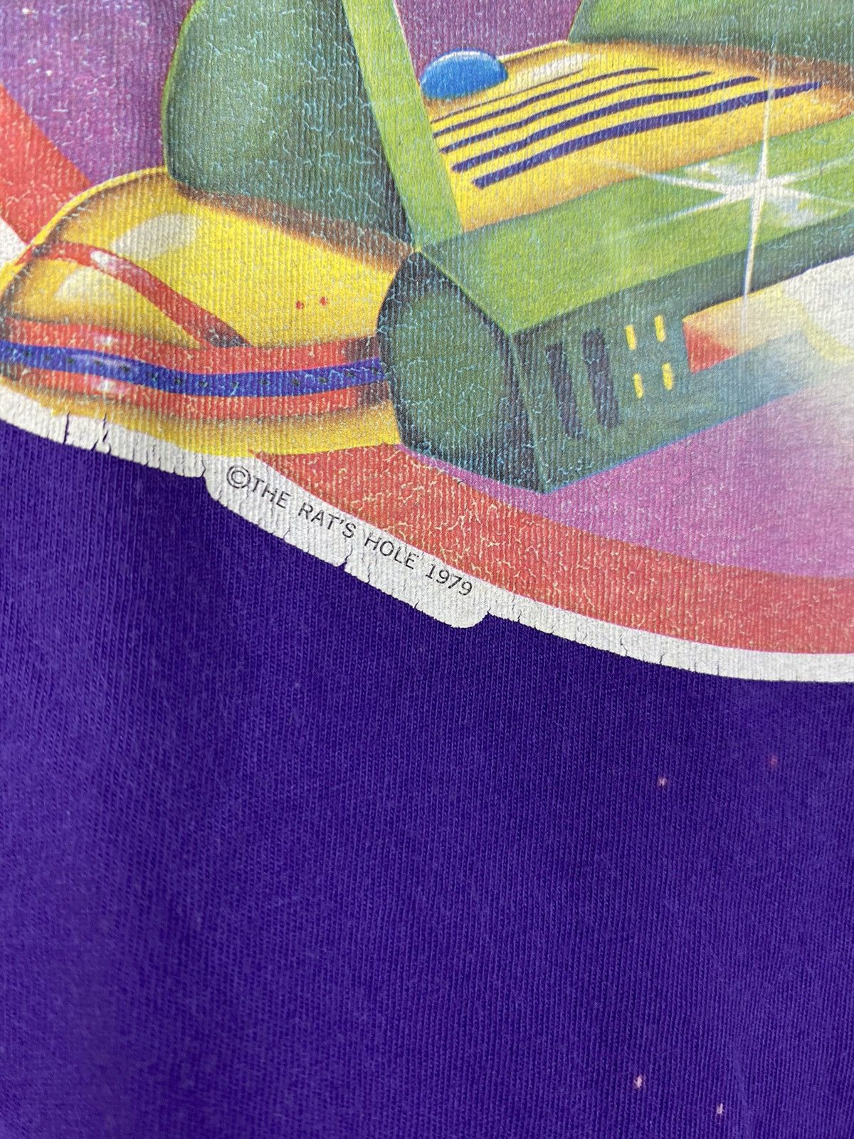 Vintage The Rats Hole 1979 Purple T shirt Tee Size US L / EU 52-54 / 3 - 3 Thumbnail