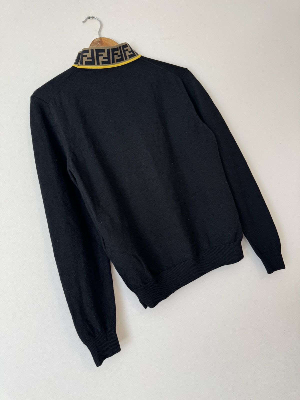 Fendi Fendi FF Monogram High Neck Wool Sweater Black Sweatshirt Size US S / EU 44-46 / 1 - 6 Thumbnail