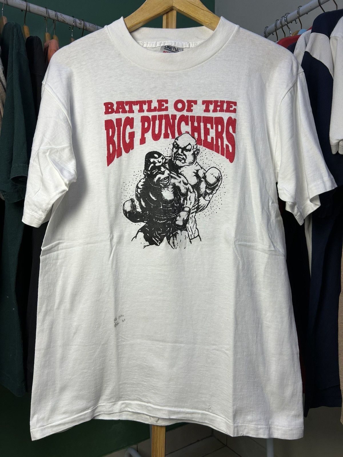Vintage RARE! Mike Tyson vs George Foreman Battle of the Big Puncher Size US L / EU 52-54 / 3 - 1 Thumbnail